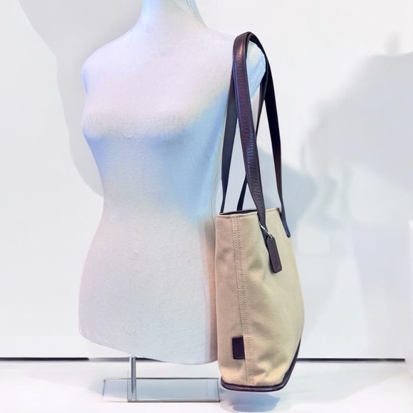 ‼️1999 COACH Greenwich Twill/Leather Tote‼️ - Picture 2 of 14